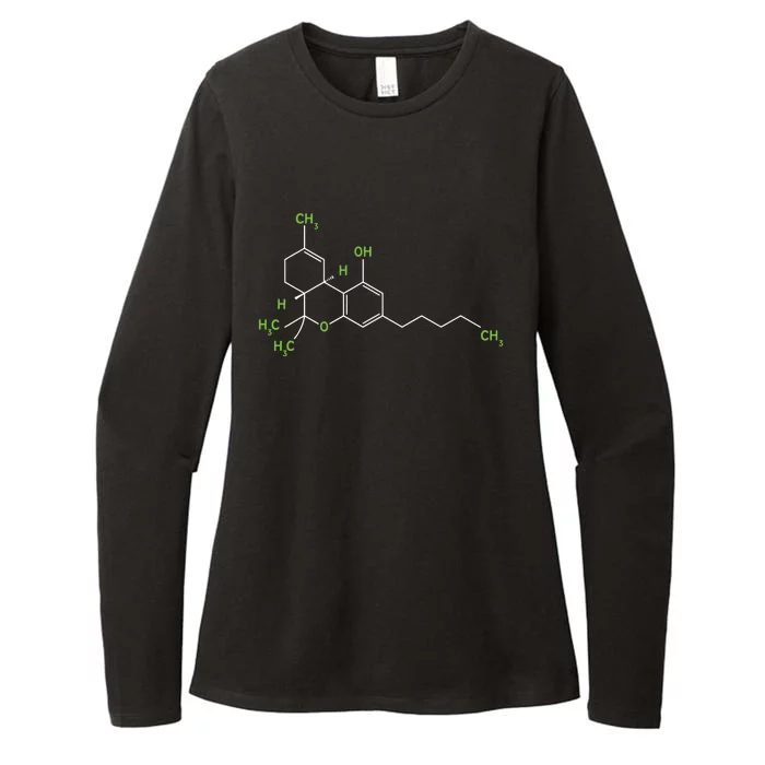 Cannabis Shirts Weed Pot Molecule THC Marijuana Stoner Gift Womens CVC Long Sleeve Shirt