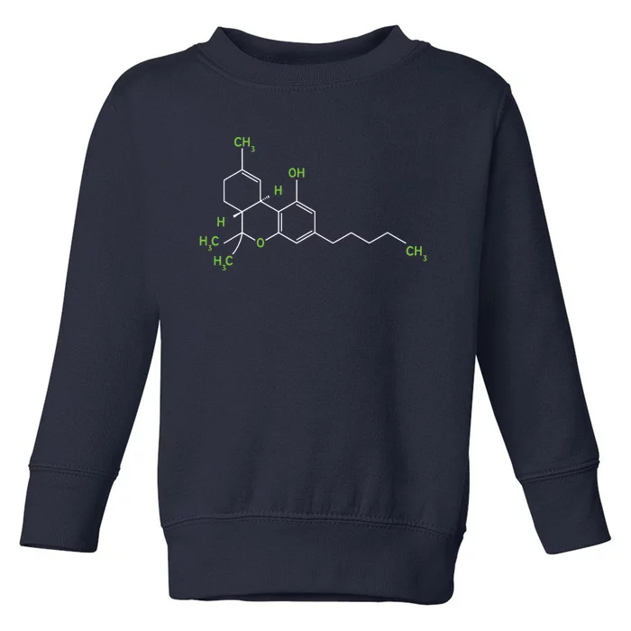 Cannabis Shirts Weed Pot Molecule THC Marijuana Stoner Gift Toddler Sweatshirt