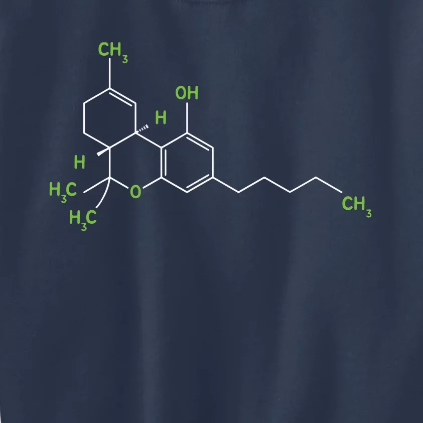 Cannabis Shirts Weed Pot Molecule THC Marijuana Stoner Gift Kids Sweatshirt