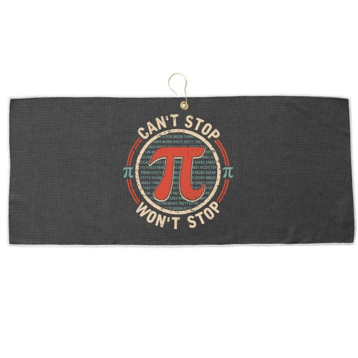 CanT Stop Wont Stop Pi Day Vintage Pi Lover Large Microfiber Waffle Golf Towel