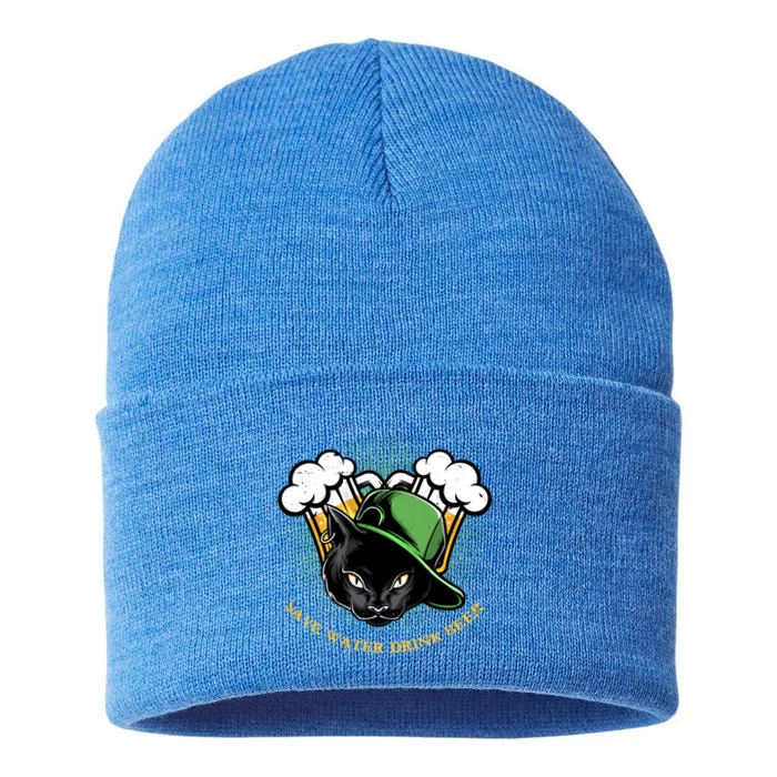 Cool Save Water Beer Gift Sustainable Knit Beanie