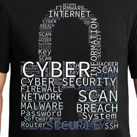 Cyber Security Wordcloud Padlock Pajama Set