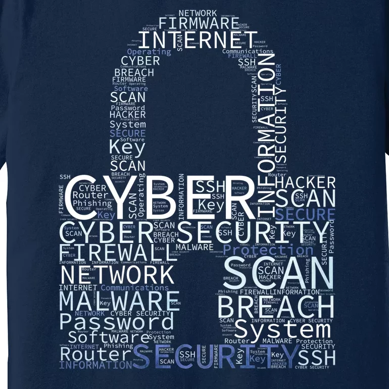 Cyber Security Wordcloud Padlock Premium T-Shirt