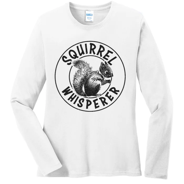 Cute Squirrel Whisperer Ladies Long Sleeve Shirt