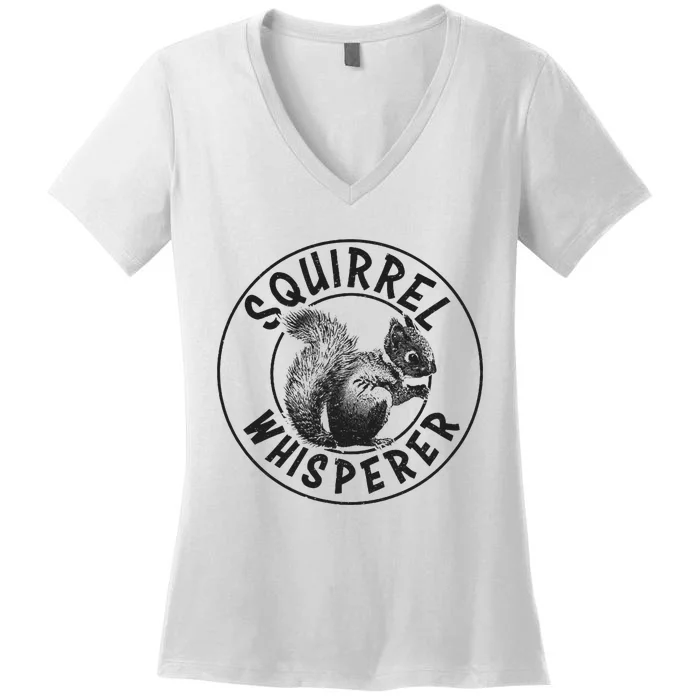 Cute Squirrel Whisperer Women's V-Neck T-Shirt