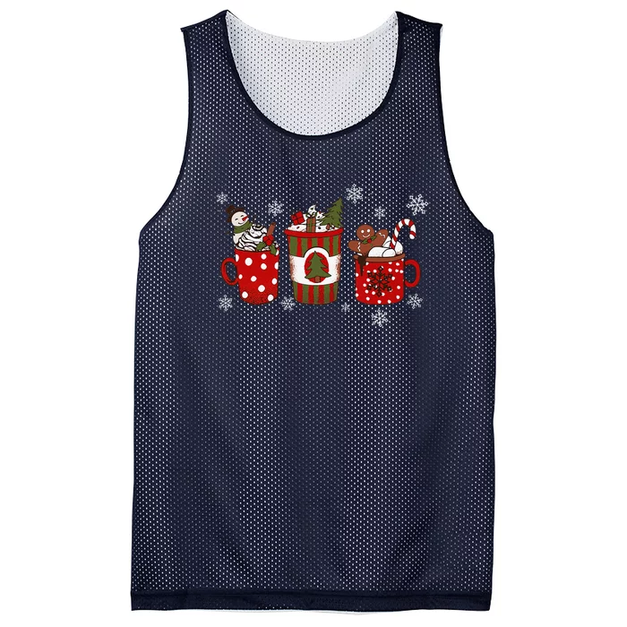 Cozy Snowy Winter Coffee Christmas Gifts For Coffee Lovers Mesh Reversible Basketball Jersey Tank