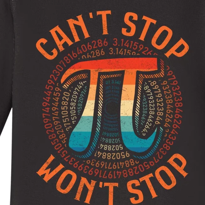 CAN'T STOP WON'T STOP PI DAY 3 Baby Long Sleeve Bodysuit