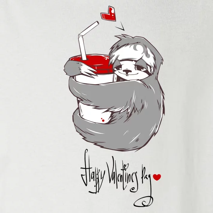 Cute Sloth With Cup Happy Valentines Day Toddler Long Sleeve Shirt