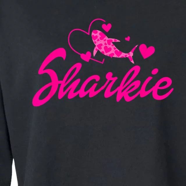 Cute Shark Womens Kids Funny Shark Cropped Pullover Crew