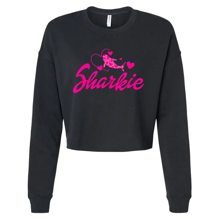 Cute Shark Womens Kids Funny Shark Cropped Pullover Crew