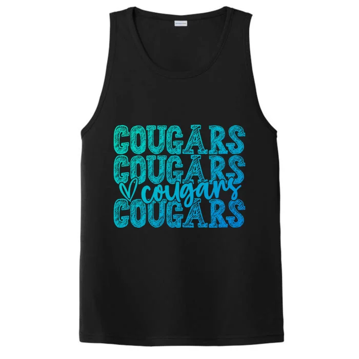 Cougars Spirit Wear Game Day School Mascot Sport Fan Team Gift Performance Tank