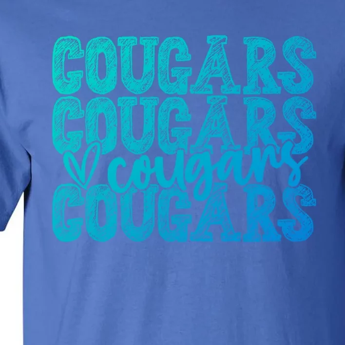 Cougars Spirit Wear Game Day School Mascot Sport Fan Team Gift Tall T-Shirt