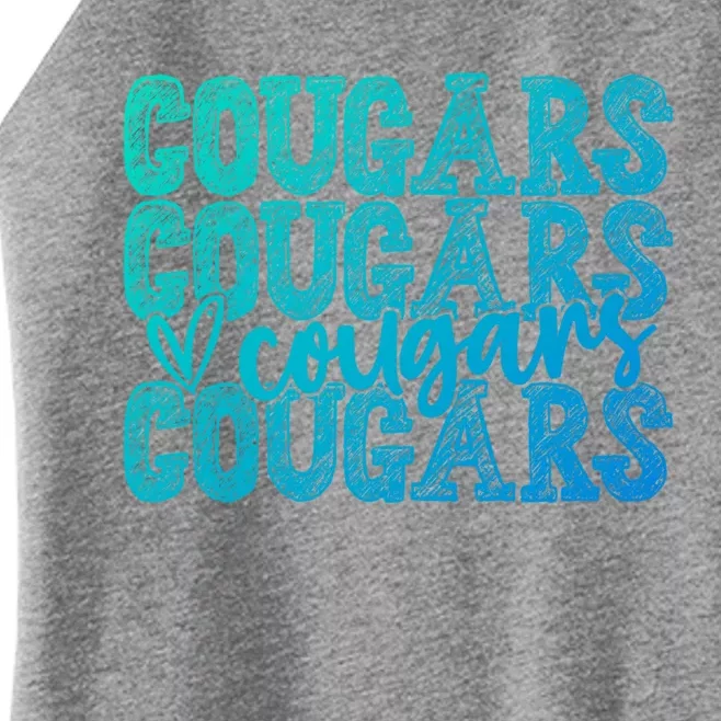 Cougars Spirit Wear Game Day School Mascot Sport Fan Team Gift Women’s Perfect Tri Rocker Tank