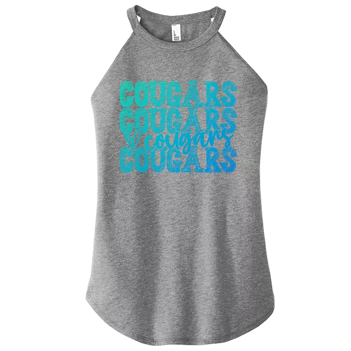 Cougars Spirit Wear Game Day School Mascot Sport Fan Team Gift Women’s Perfect Tri Rocker Tank