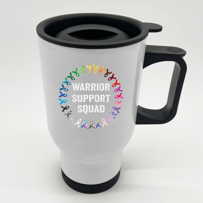 Cancer Survivor World Cancer Day Support Squad Front & Back Stainless Steel Travel Mug