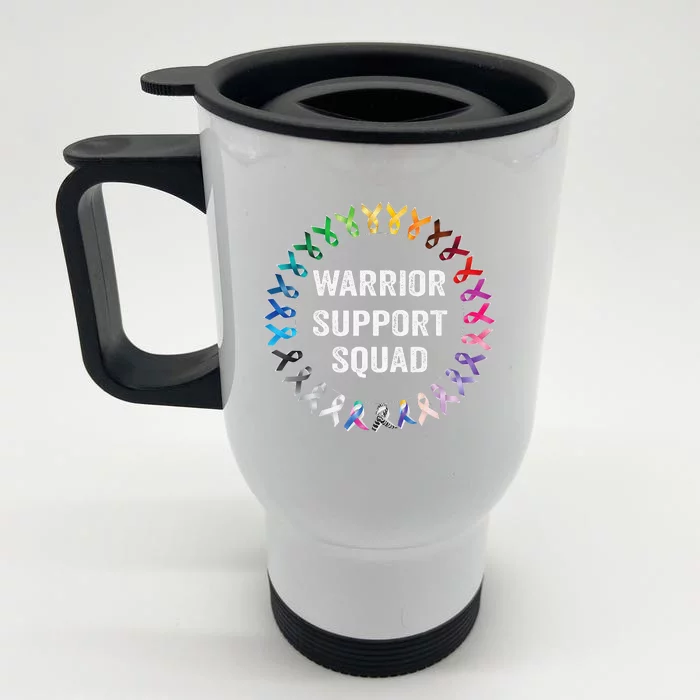 Cancer Survivor World Cancer Day Support Squad Front & Back Stainless Steel Travel Mug