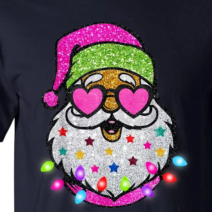 Cute Santa With Sunglasses Bling Bling Funny Christmas Tall T-Shirt