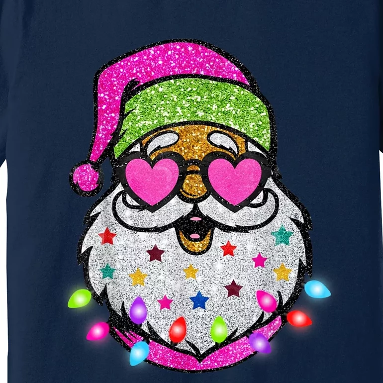 Cute Santa With Sunglasses Bling Bling Funny Christmas Premium T-Shirt