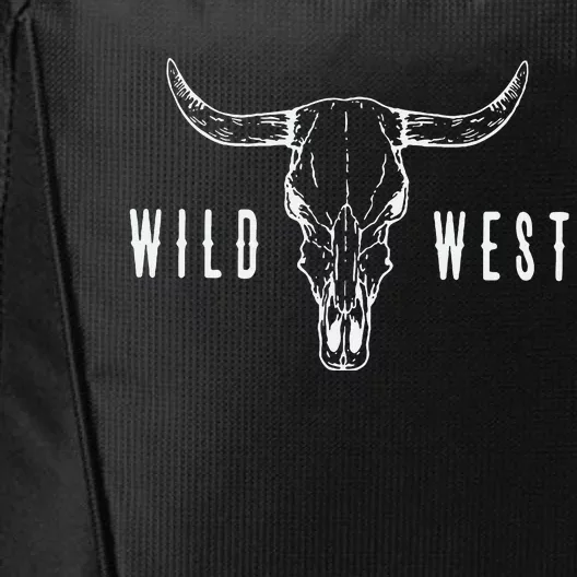 Cow Skull Wild West City Backpack