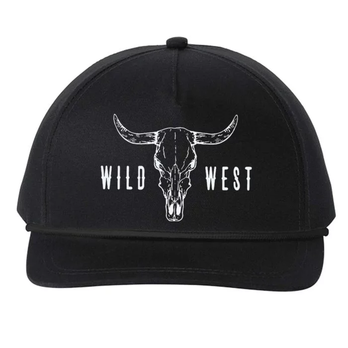 Cow Skull Wild West Snapback Five-Panel Rope Hat