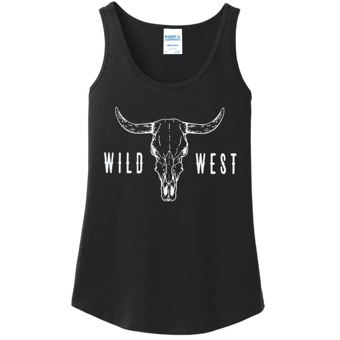 Cow Skull Wild West Ladies Essential Tank