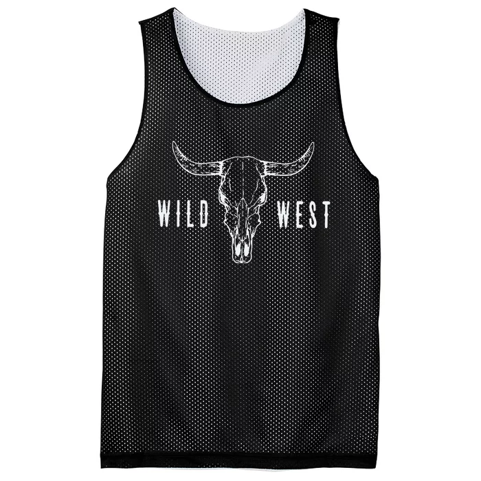 Cow Skull Wild West Mesh Reversible Basketball Jersey Tank