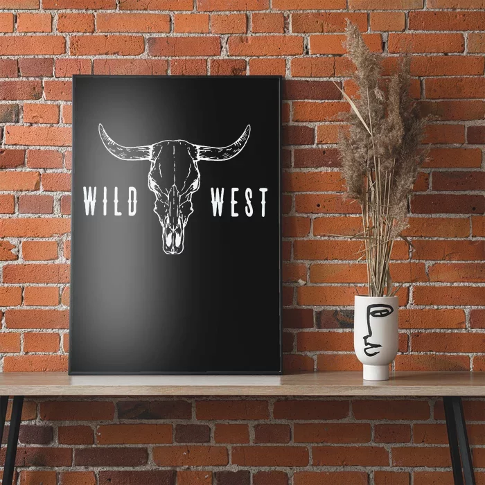 Cow Skull Wild West Poster