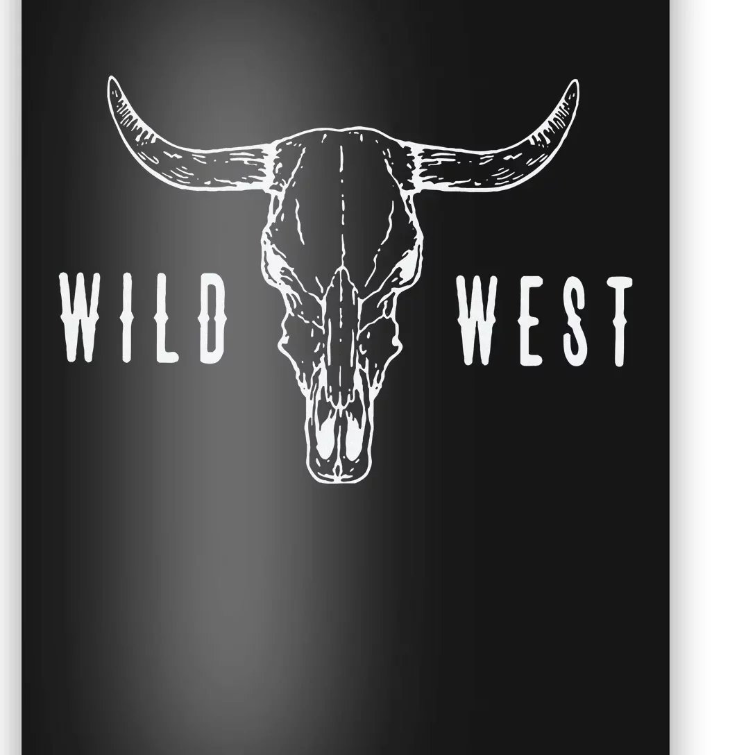 Cow Skull Wild West Poster