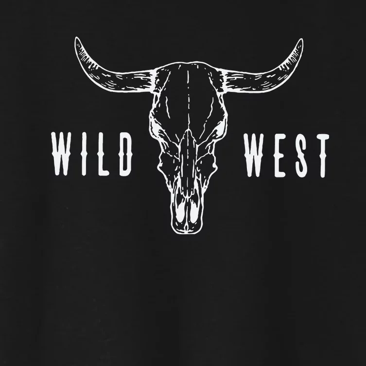 Cow Skull Wild West Women's Crop Top Tee