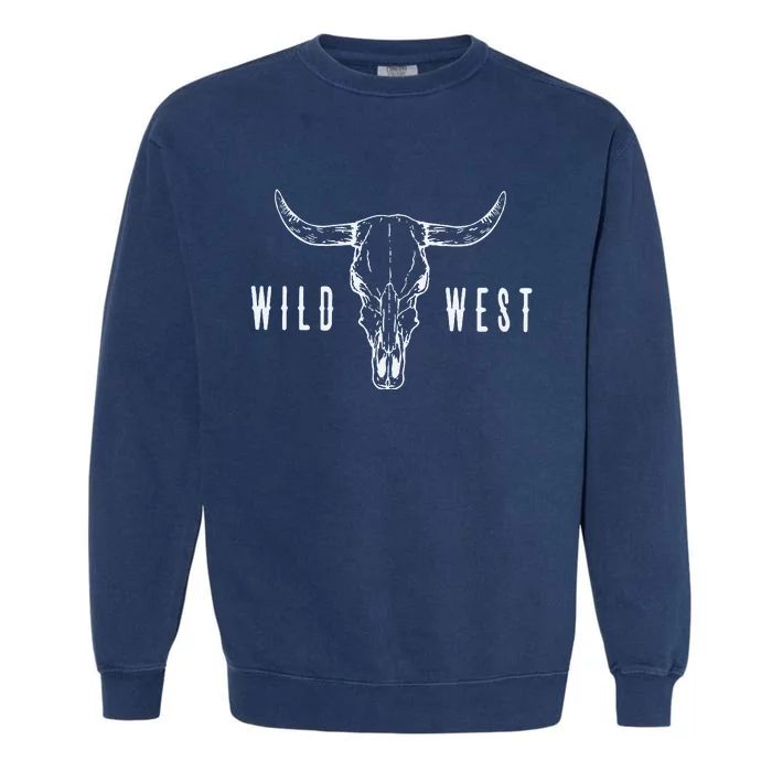 Cow Skull Wild West Garment-Dyed Sweatshirt