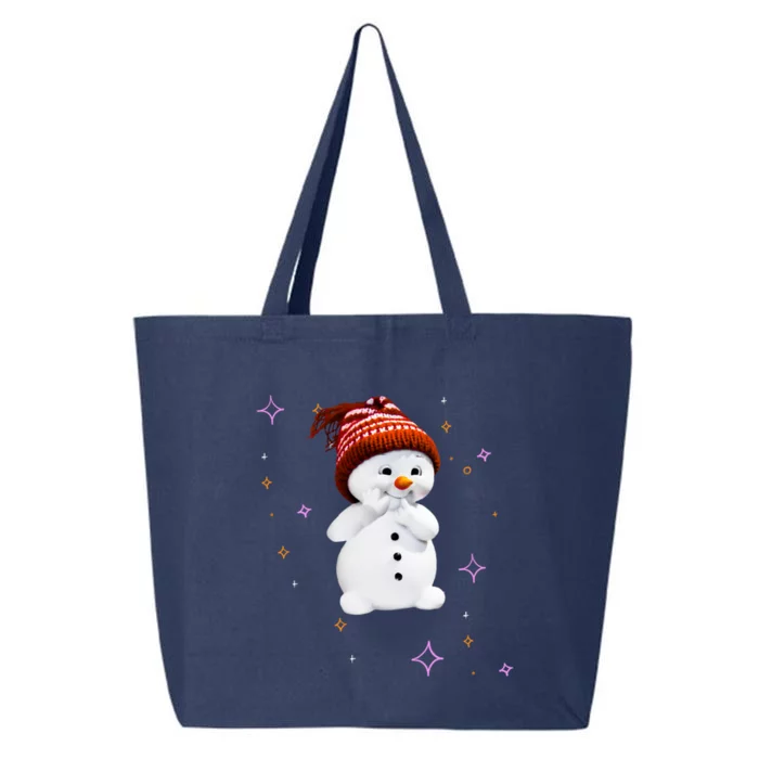 Cute Snow With Snowflakes Gift For Christmas Funny Gift 25L Jumbo Tote