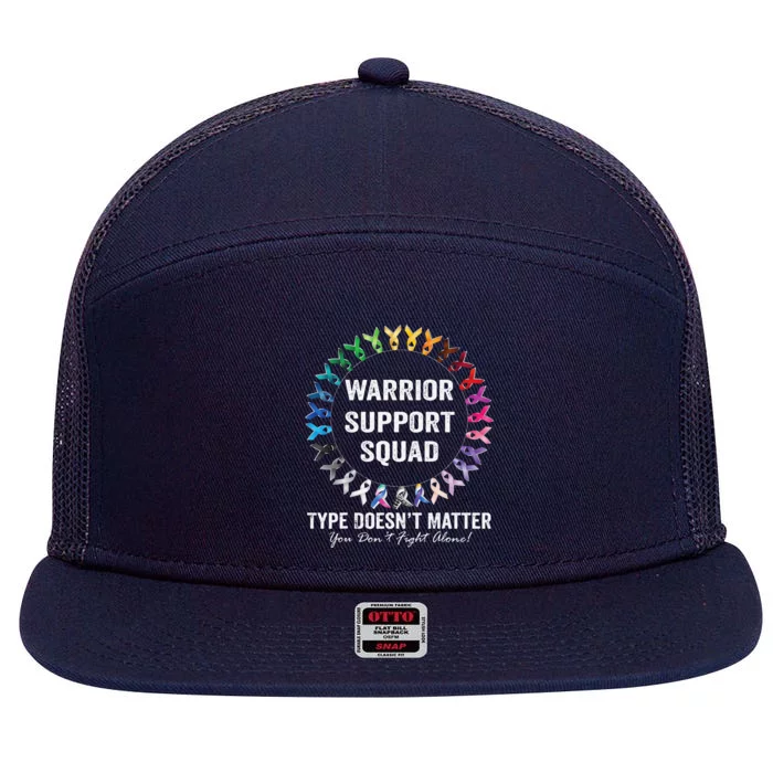 Cancer Survivor World Cancer Day Support Squad 7 Panel Mesh Trucker Snapback Hat