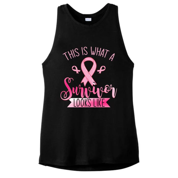 Cancer Survivor Warrior Breast Cancer Awareness Ladies Tri-Blend Wicking Tank