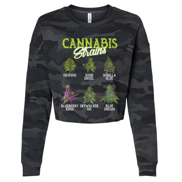 Cannabis Strain Weed Cropped Pullover Crew