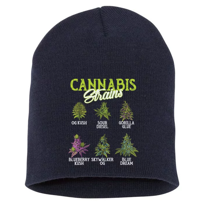 Cannabis Strain Weed Short Acrylic Beanie