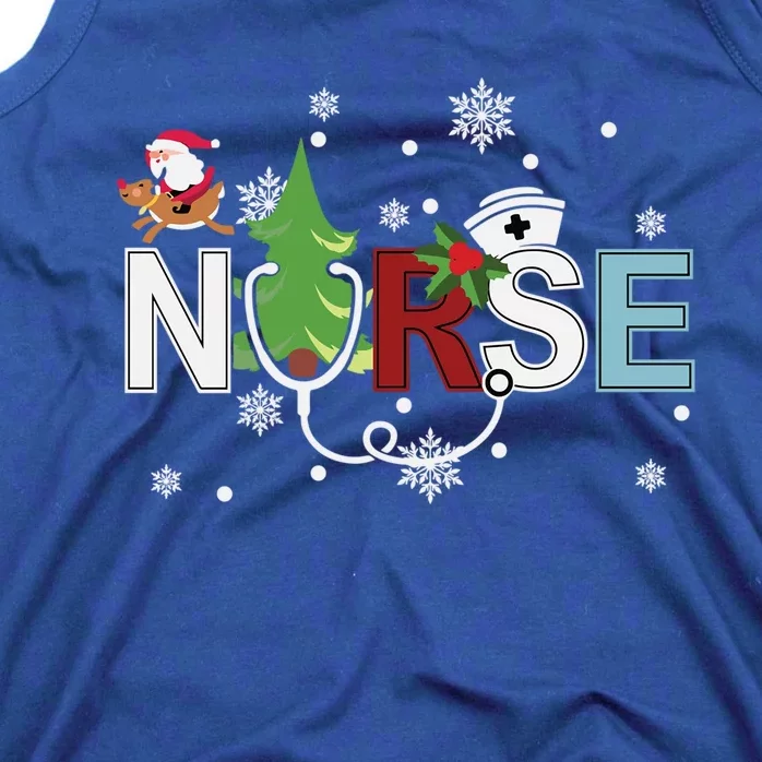 Christmas Stethoscope Xmas Tree Merry Christmas Nurse Gift Tank Top