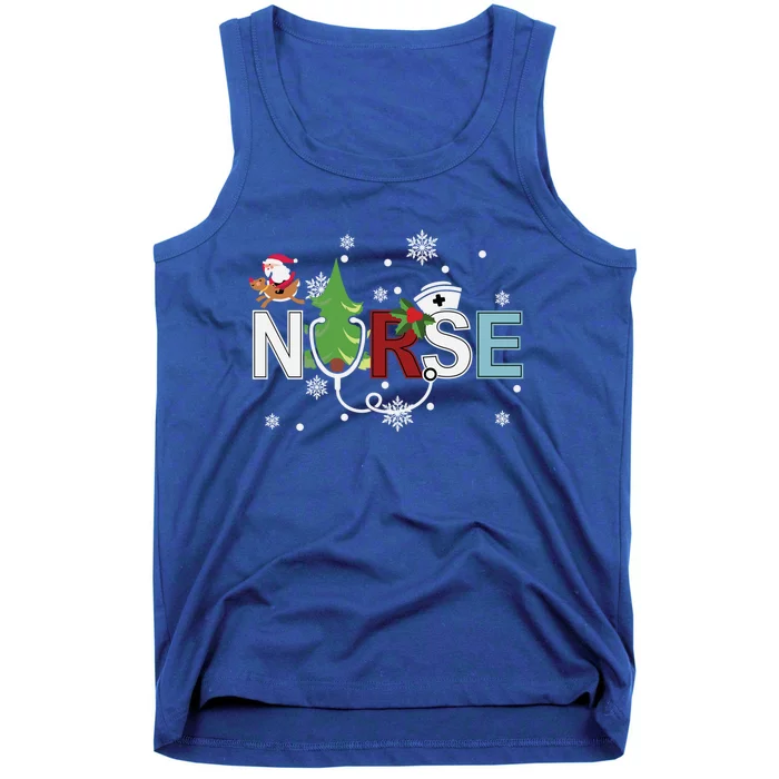 Christmas Stethoscope Xmas Tree Merry Christmas Nurse Gift Tank Top