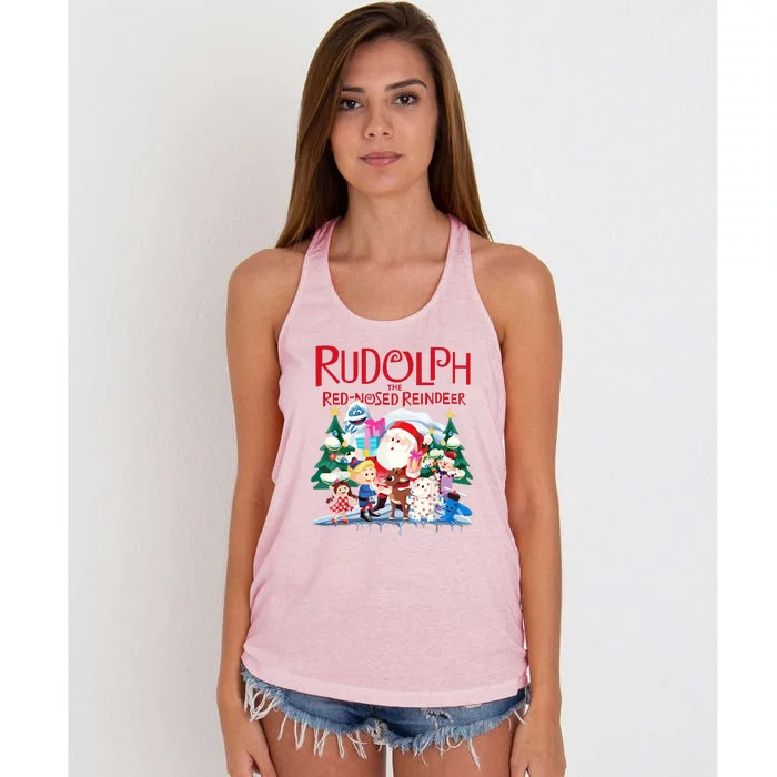 Christmas Special Xmas Cute Rudolph The Red Nosed Reindeer Gift Women's Knotted Racerback Tank