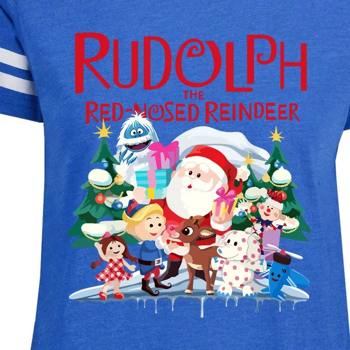 Christmas Special Xmas Cute Rudolph The Red Nosed Reindeer Gift Enza Ladies Jersey Football T-Shirt