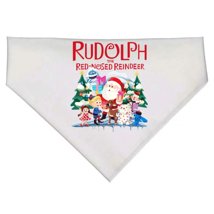 Christmas Special Xmas Cute Rudolph The Red Nosed Reindeer Gift USA-Made Doggie Bandana