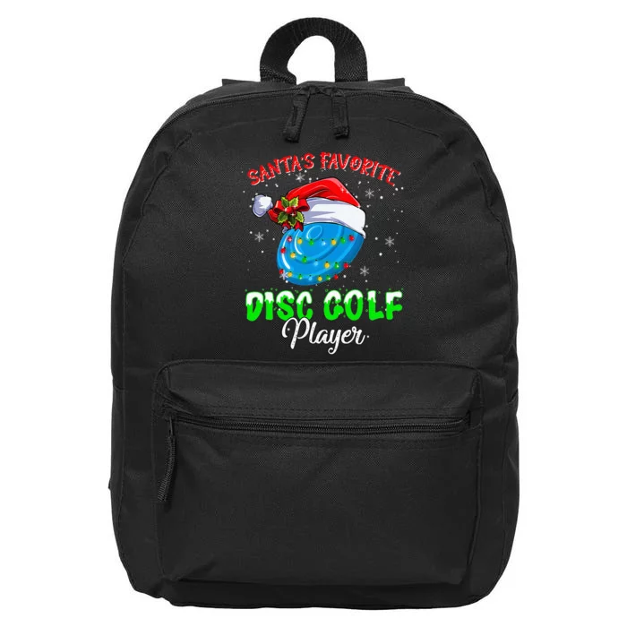 cute santas xmas disc golf player fun christmas 16 in Basic Backpack