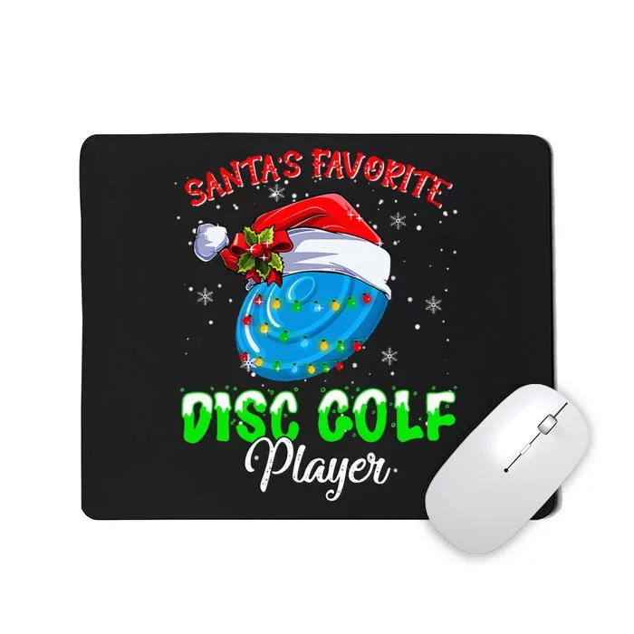 cute santas xmas disc golf player fun christmas Mousepad