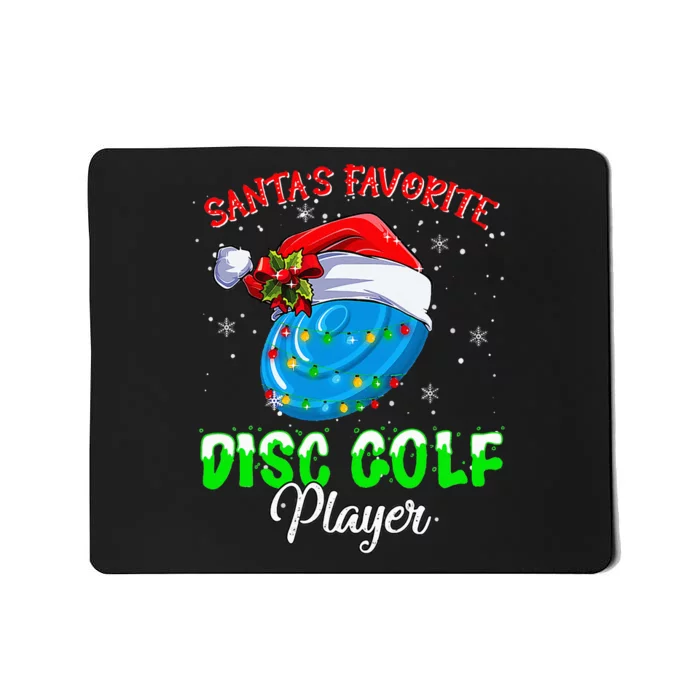 cute santas xmas disc golf player fun christmas Mousepad