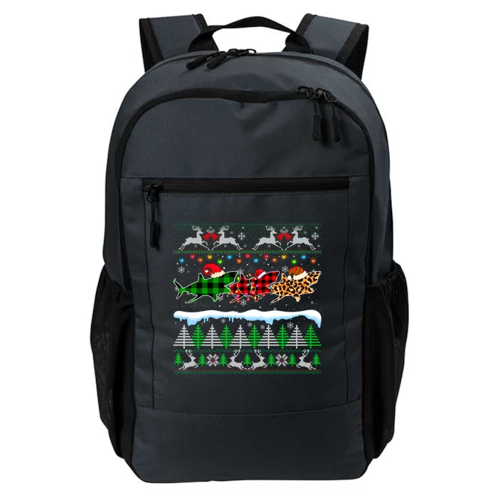 Christmas Shark Xmas Leopard Buffalo Plaid Santa Hat Cool Gift Daily Commute Backpack