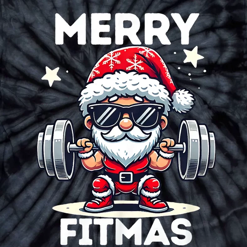 Christmas Santa Xmas Fitness Ugly Christmas Merry Fitmas Tie-Dye T-Shirt