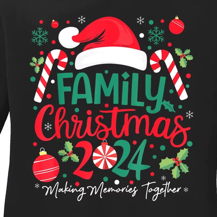 Christmas Squad Xmas Matching Pajamas Family Christmas 2024 Gift Ladies Long Sleeve Shirt