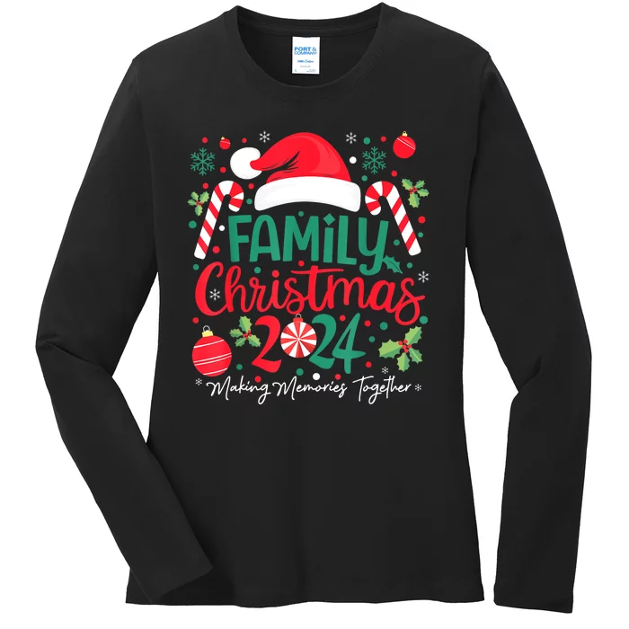 Christmas Squad Xmas Matching Pajamas Family Christmas 2024 Gift Ladies Long Sleeve Shirt