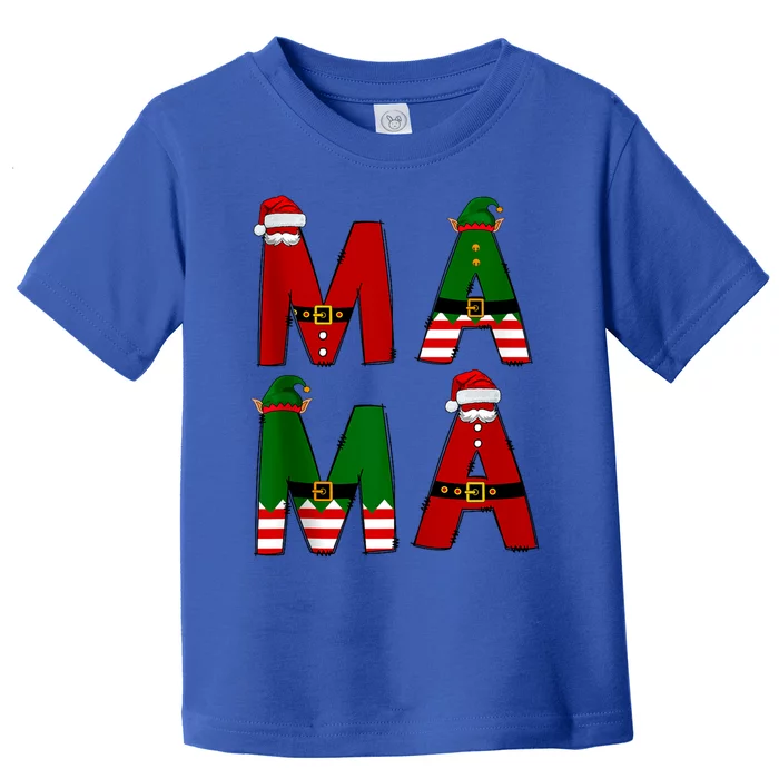 Cute Santa Xmas Holly Funny Mom Mama Mother Moms Christmas Gift Toddler T-Shirt