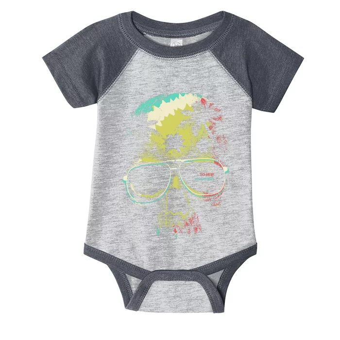 Cool Say Yes To New Adventures Tropical Grunge Skull Infant Baby Jersey Bodysuit