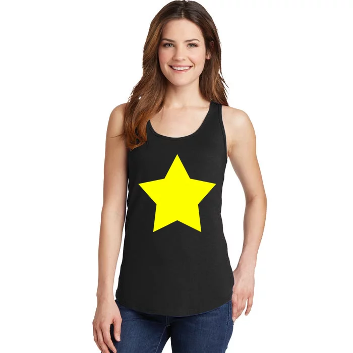 Christmas Star Yellow 5 Sided Star Shape Primary Ladies Essential Tank